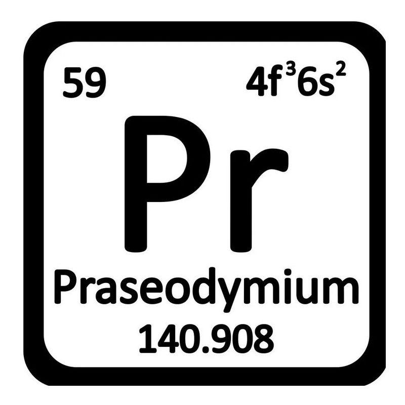 Praseodimio Metallo Puro metallo 99,9% Elemento metallico Pr Element 59 Praseodimio